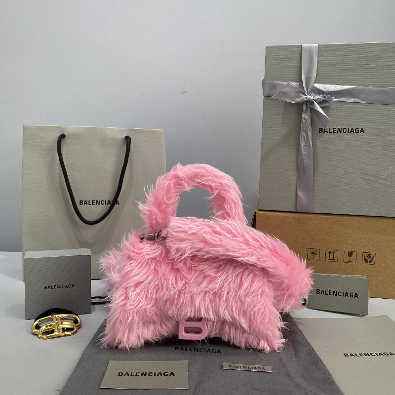 Balenciaga Bags 592833 Rabbit Hair Pink